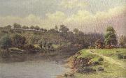 William henry mander A Stroll along the Riverbank (mk37) USA oil painting artist